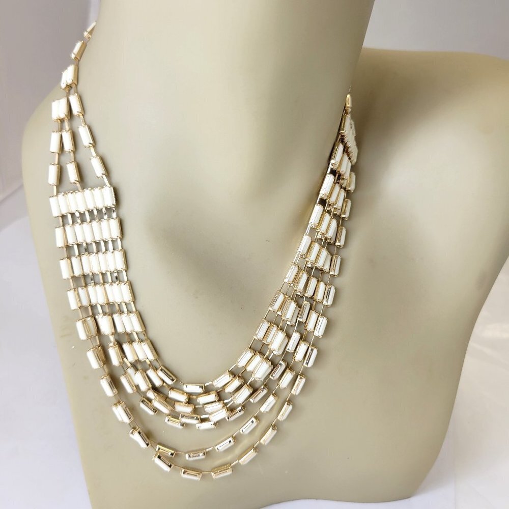 Multistrand Layered Necklace in Cream Hues